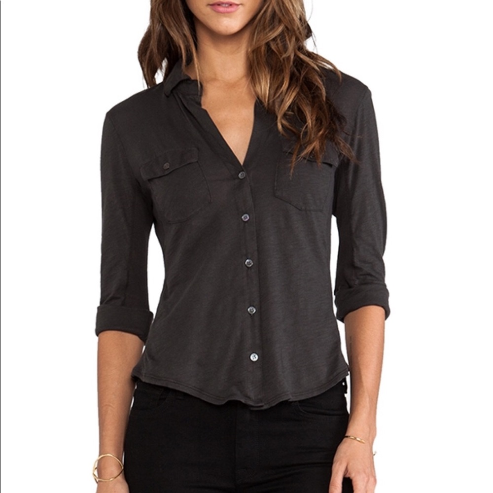 James Perse side panal cotton shirt size 2